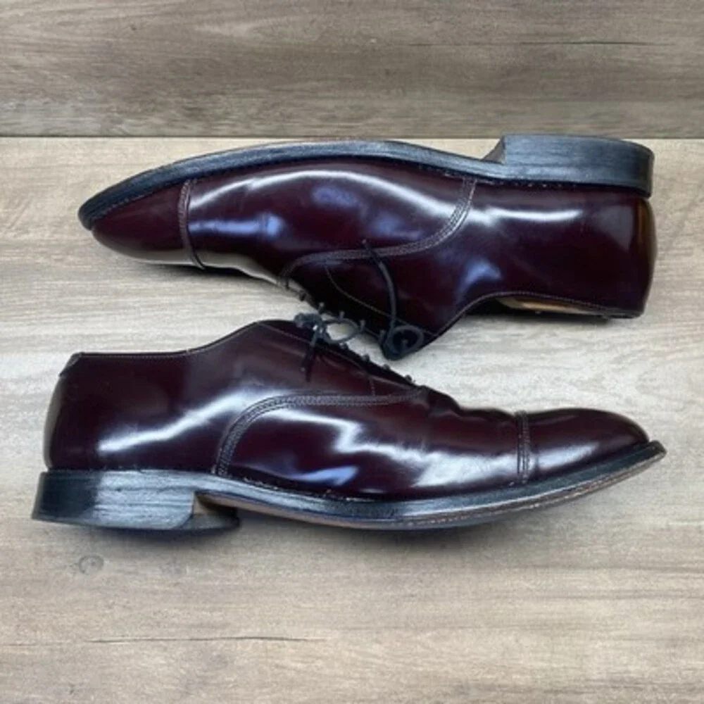 Allen Edmonds Park Avenue Cap Toe Oxfords Mens 10 D5675‎ Burgundy Leather USA